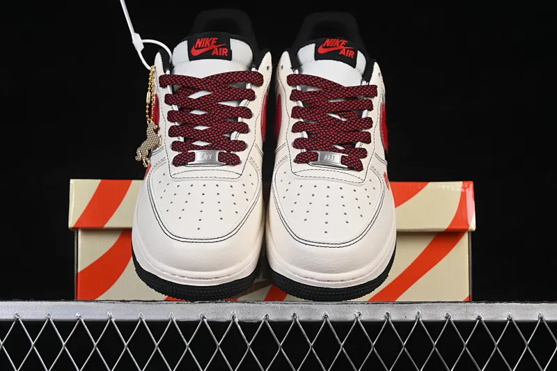 All categories Nk Air Force 1 Air Force series Nk Air Force 1 Low Air Force low top Nike Air Force 1'07 Low Year of the Horse limited white and red horse hair Air Force 1 low top casual sneakers QW5288-126